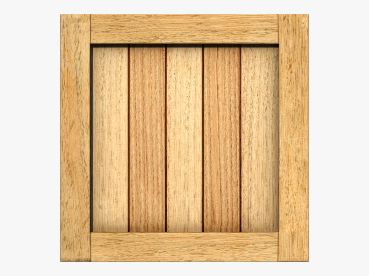Wood box Low-poly 3D model_8