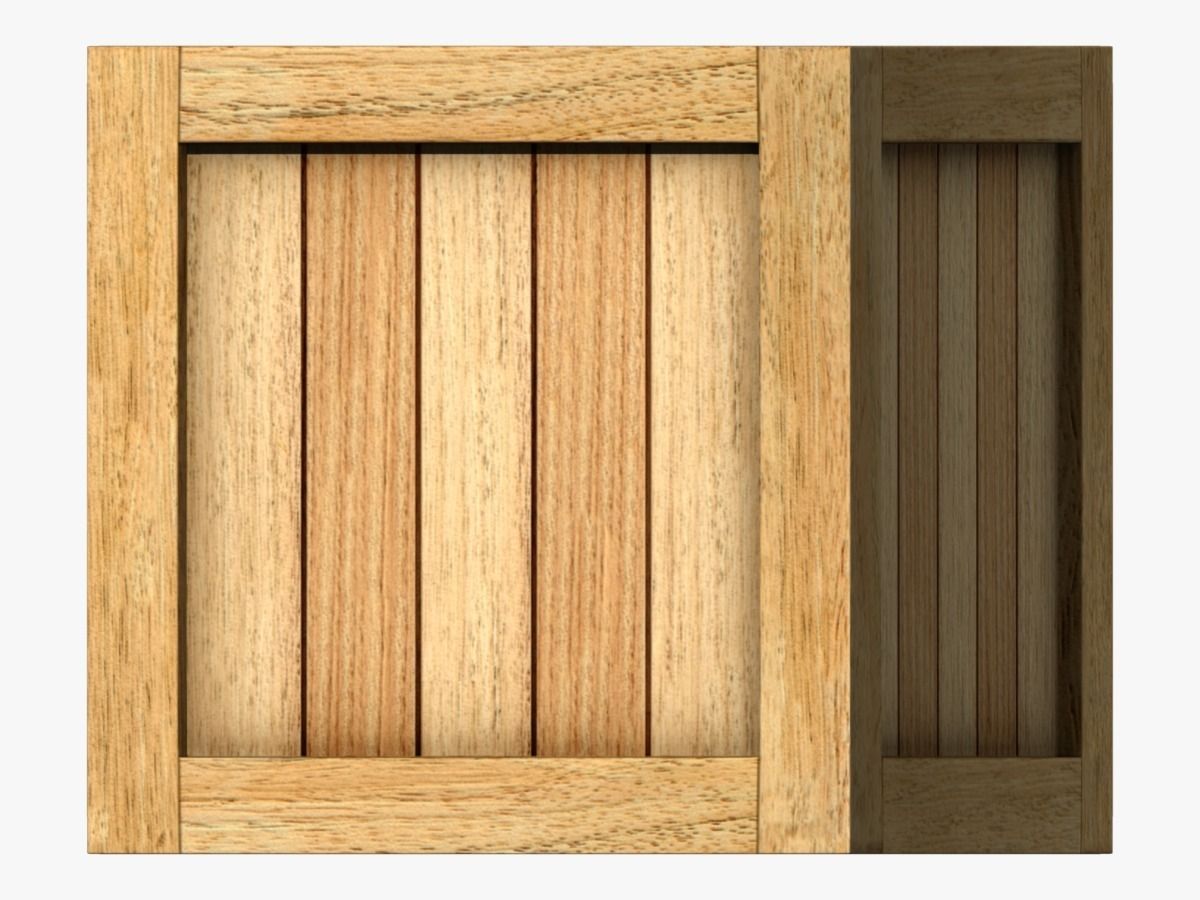 Wood box Low-poly 3D model_13