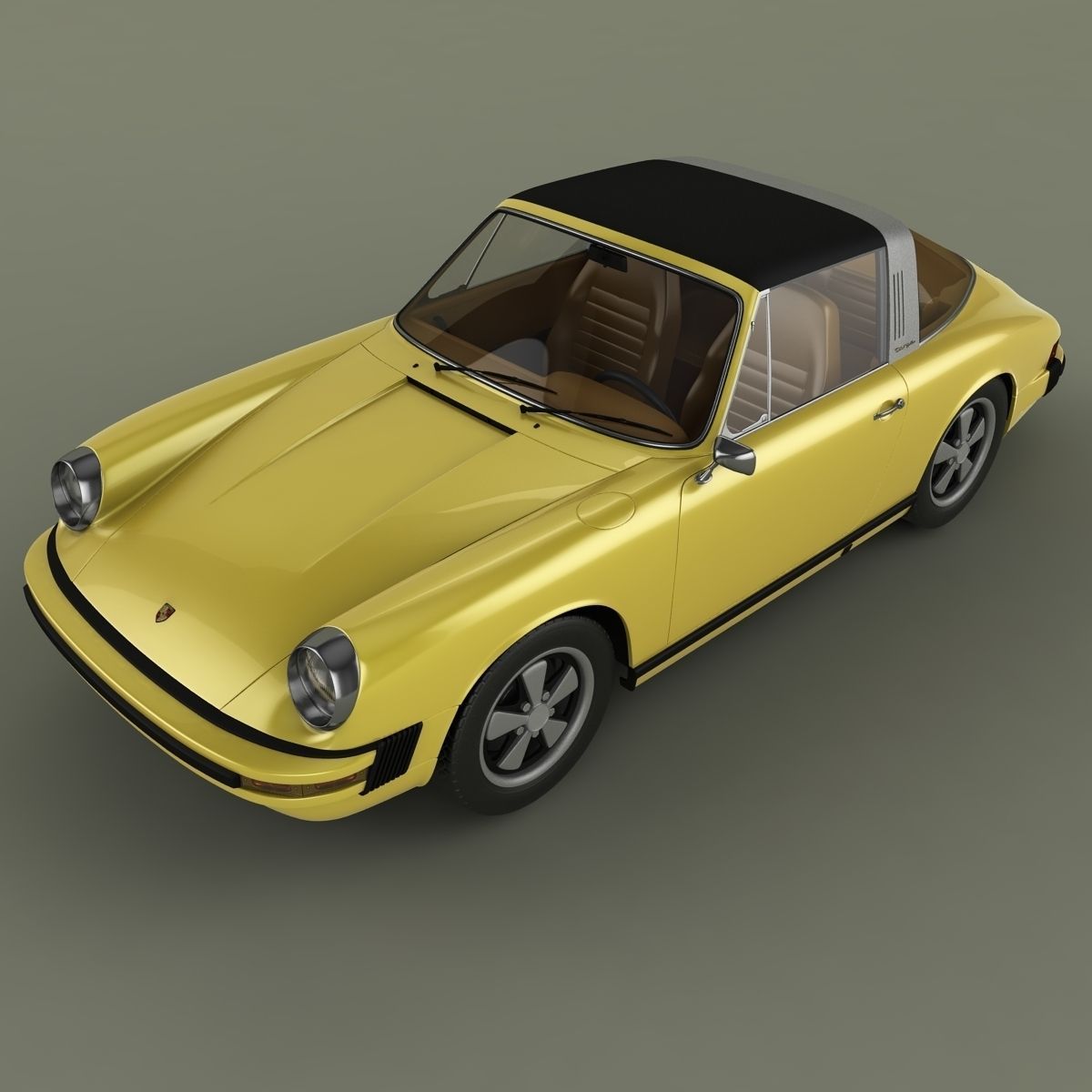 Porsche 911 Targa 1974 3D model_5