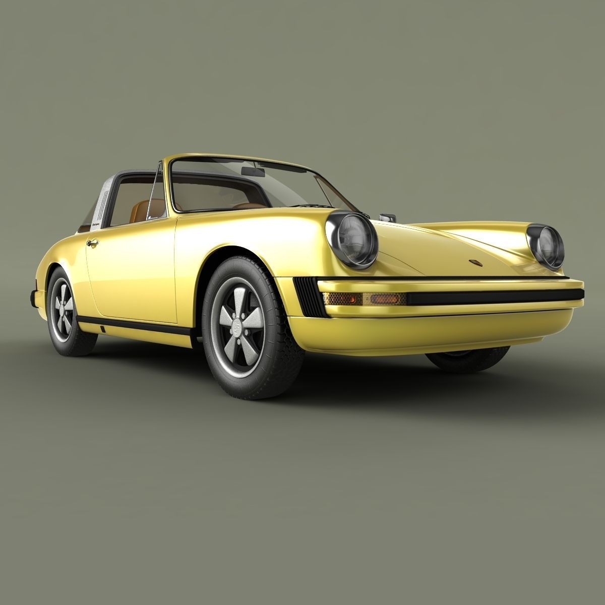 Porsche 911 Targa 1974 3D model_9