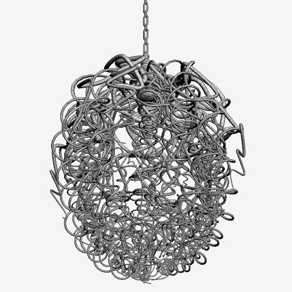 Contemporary Designer Chandelier 3D model_2