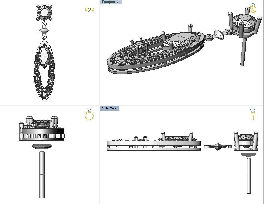 Bvlgary earrings 3D print model_1