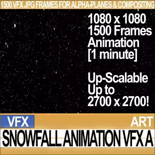 VisualFX Snowfall JPG Full Animation for AlphaPlanes Compositing 3D model