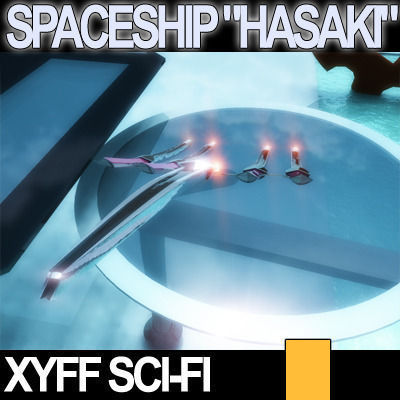 Xyff Sci Fi Spaceship Starfighter Hasaki 3D model_1