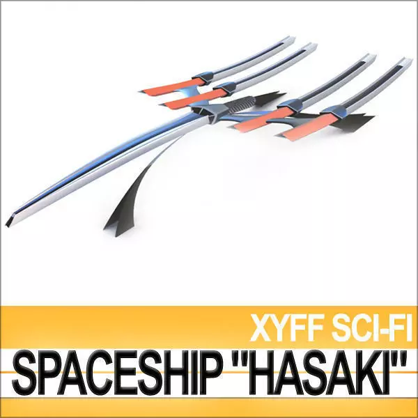 Xyff Sci Fi Spaceship Starfighter Hasaki 3D model_0
