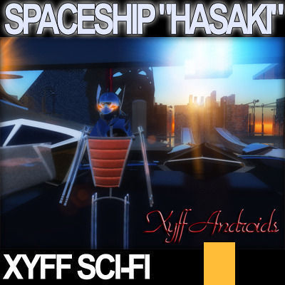 Xyff Sci Fi Spaceship Starfighter Hasaki 3D model_4