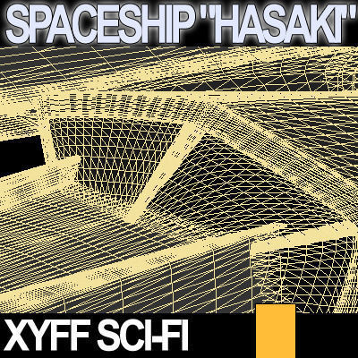 Xyff Sci Fi Spaceship Starfighter Hasaki 3D model_10