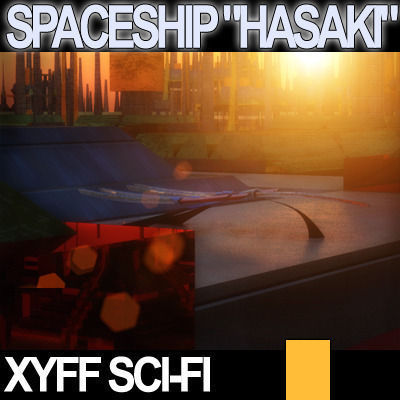 Xyff Sci Fi Spaceship Starfighter Hasaki 3D model_5
