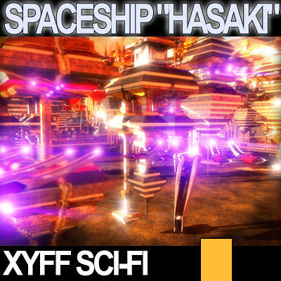 Xyff Sci Fi Spaceship Starfighter Hasaki 3D model_9