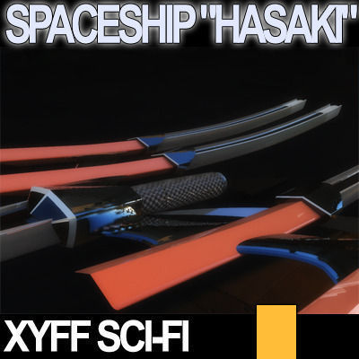 Xyff Sci Fi Spaceship Starfighter Hasaki 3D model_8