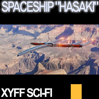 Xyff Sci Fi Spaceship Starfighter Hasaki 3D model_6