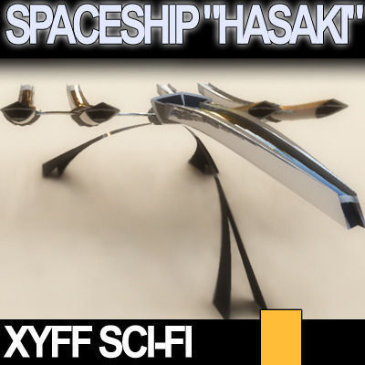 Xyff Sci Fi Spaceship Starfighter Hasaki 3D model_3