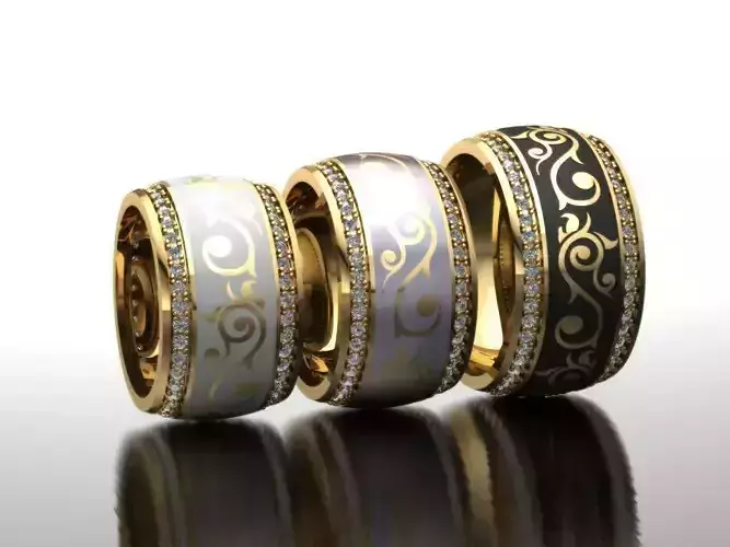 Ring with enamel