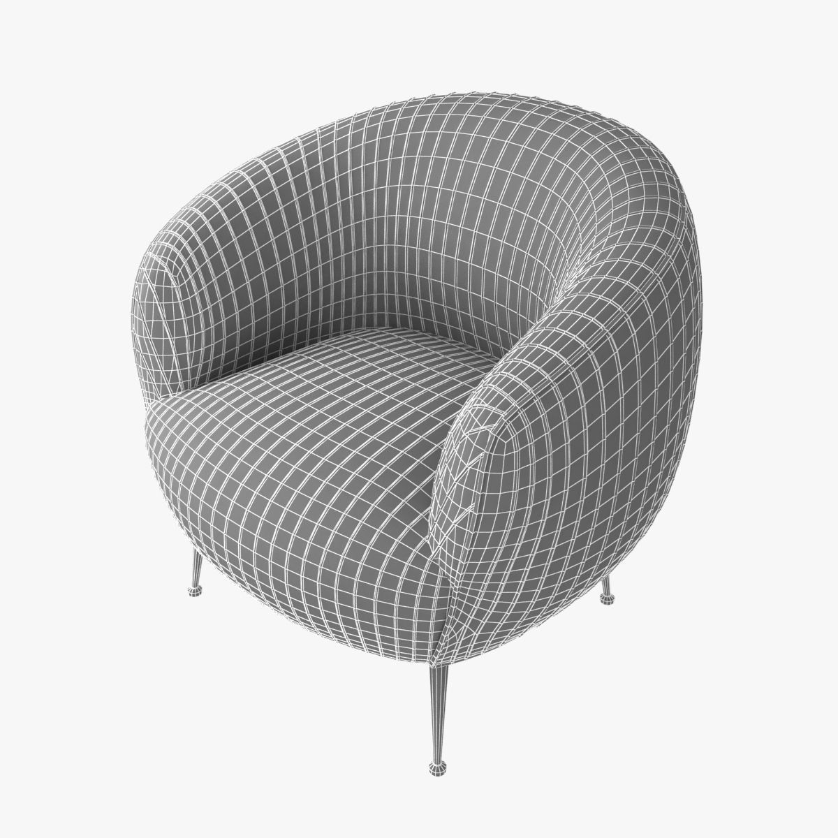 Kelly Wearstler SOUFFLE LEATHER CHAIR 3D model_7
