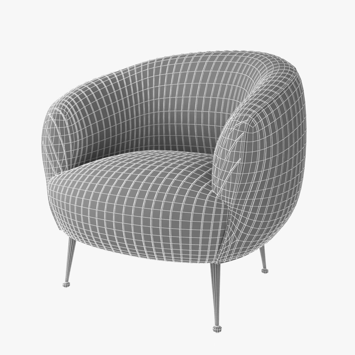 Kelly Wearstler SOUFFLE LEATHER CHAIR 3D model_5