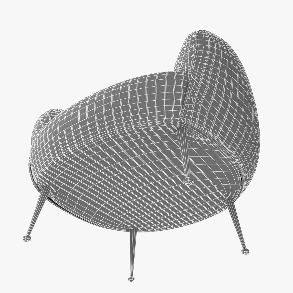 Kelly Wearstler SOUFFLE LEATHER CHAIR 3D model_4