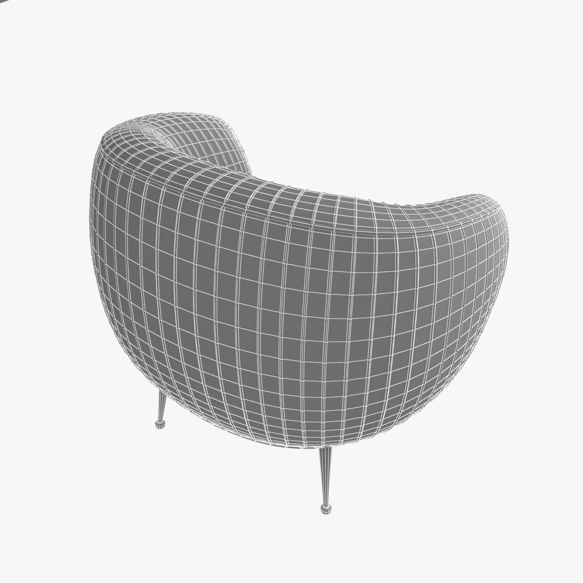Kelly Wearstler SOUFFLE LEATHER CHAIR 3D model_8