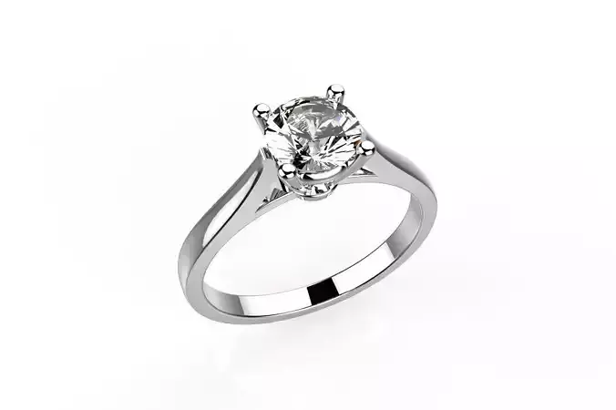 Solitaire ring 3D print model