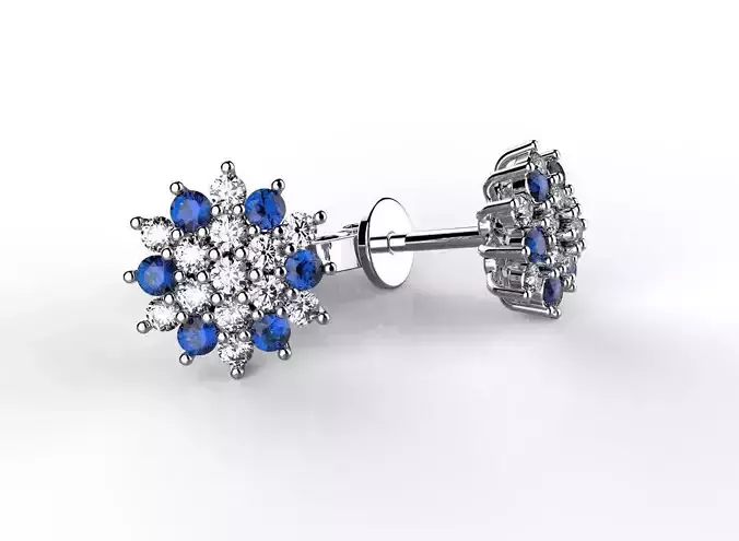 Earrings with round colour stones 