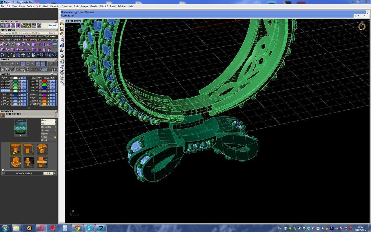 Gorgeous ring with heart stone 3D print model_5