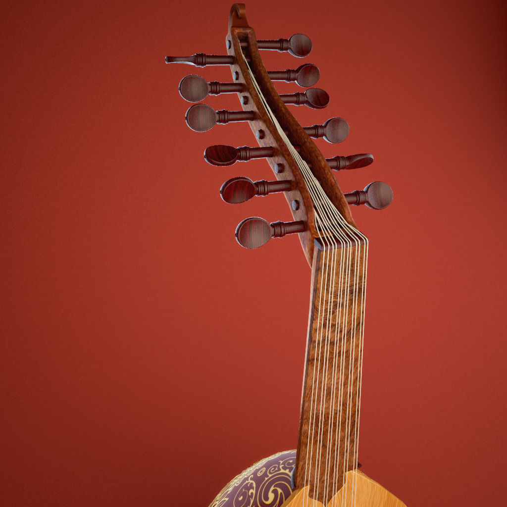 Arabic Oud  instrument 3D model_3