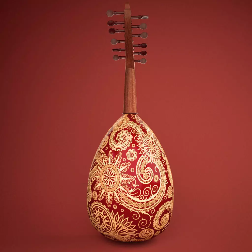 Arabic Oud  instrument 3D model_0