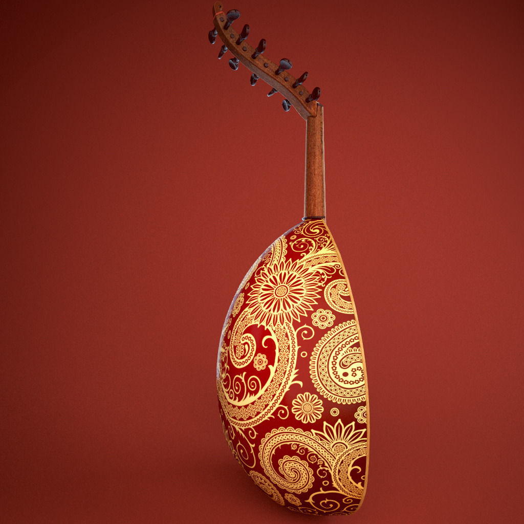 Arabic Oud  instrument 3D model_1
