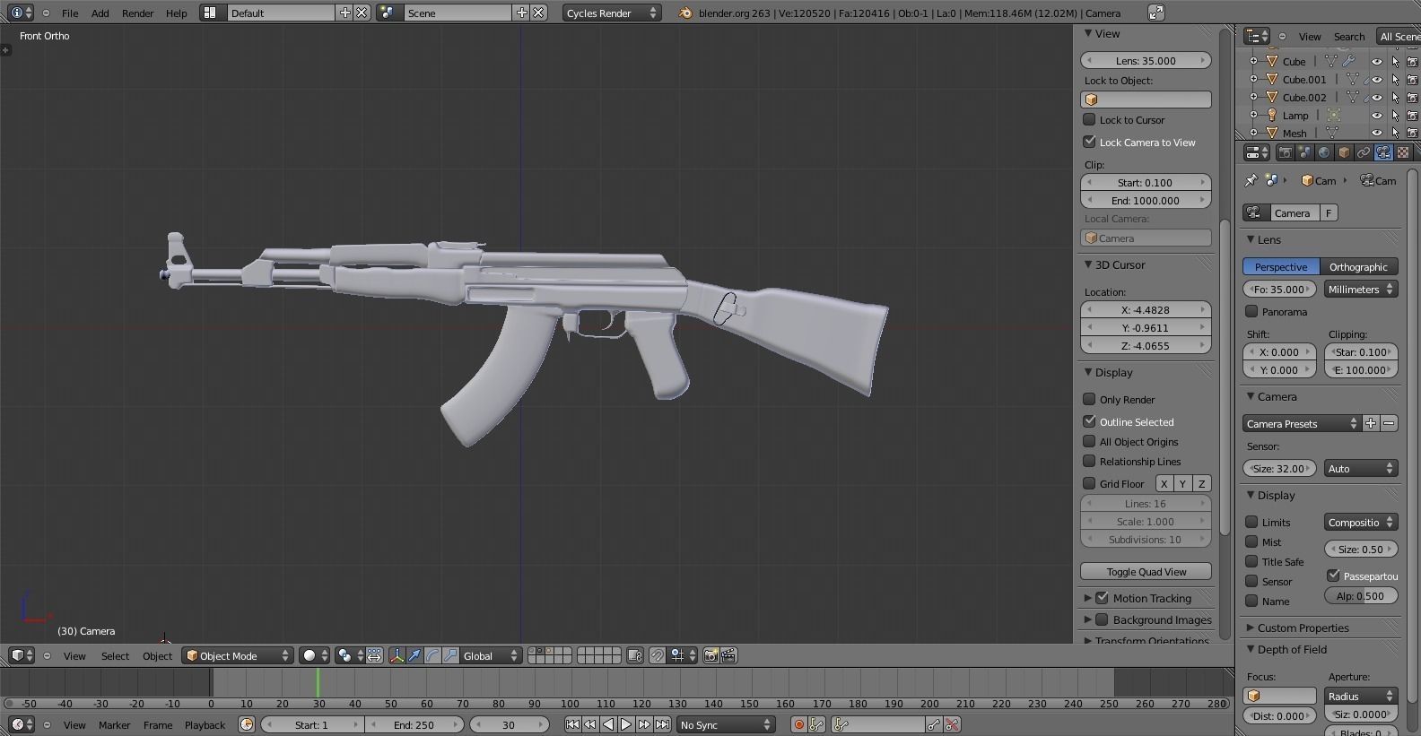 Mikhail Kalashnikov  AK-47 Low-poly 3D model_14