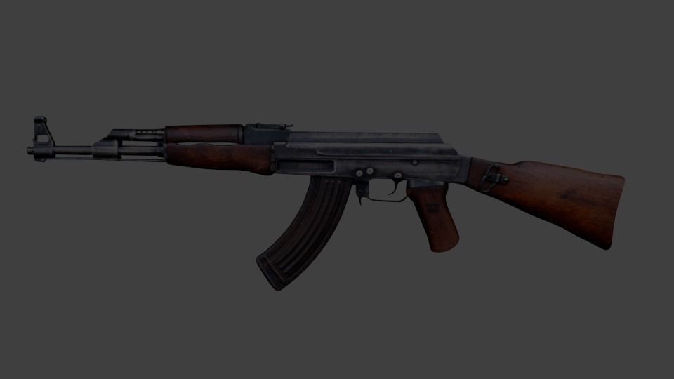 Mikhail Kalashnikov  AK-47 Low-poly 3D model_5