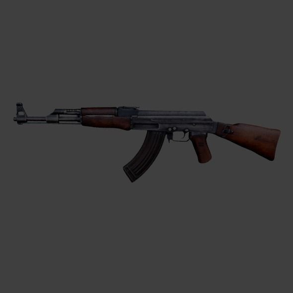 Mikhail Kalashnikov  AK-47 Low-poly 3D model_9
