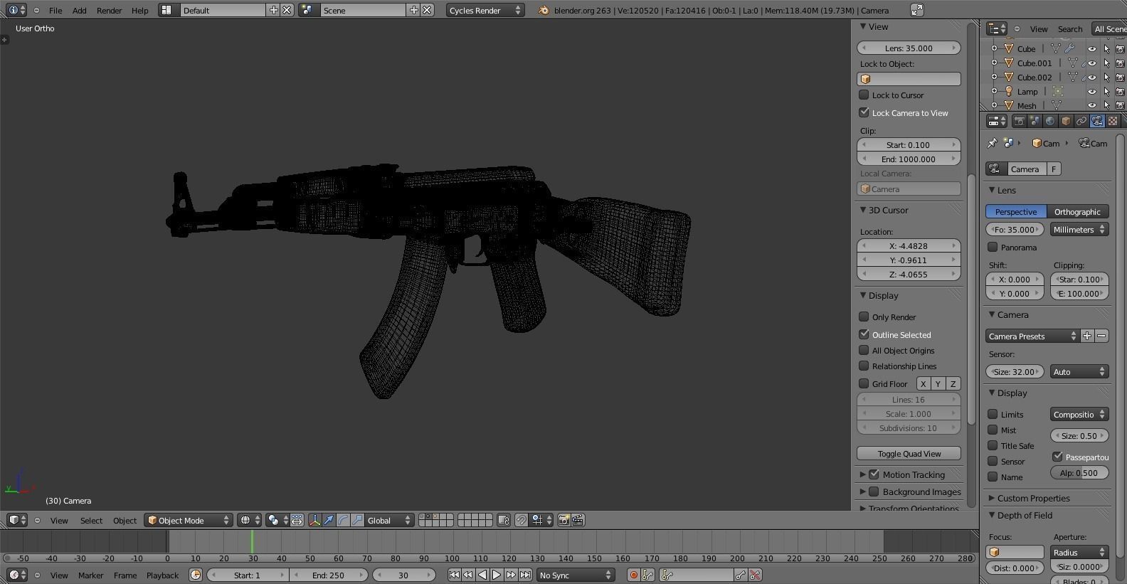 Mikhail Kalashnikov  AK-47 Low-poly 3D model_16
