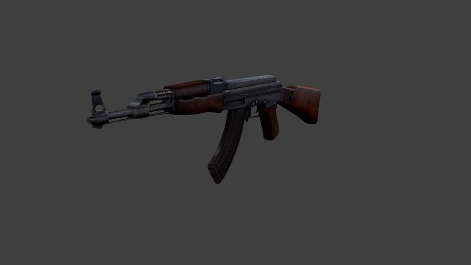 Mikhail Kalashnikov  AK-47 Low-poly 3D model_8