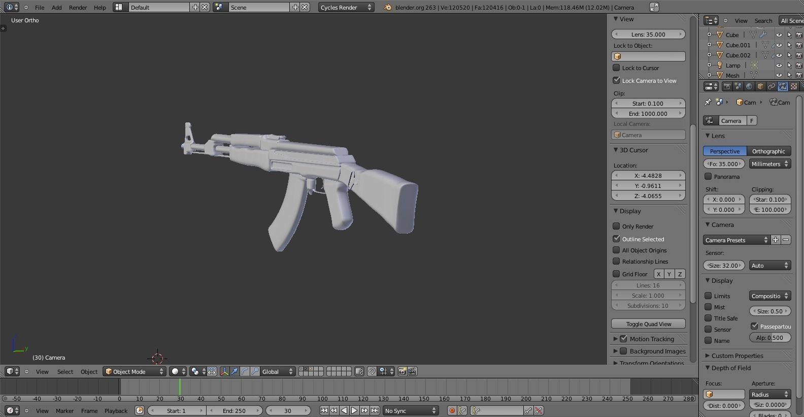 Mikhail Kalashnikov  AK-47 Low-poly 3D model_10