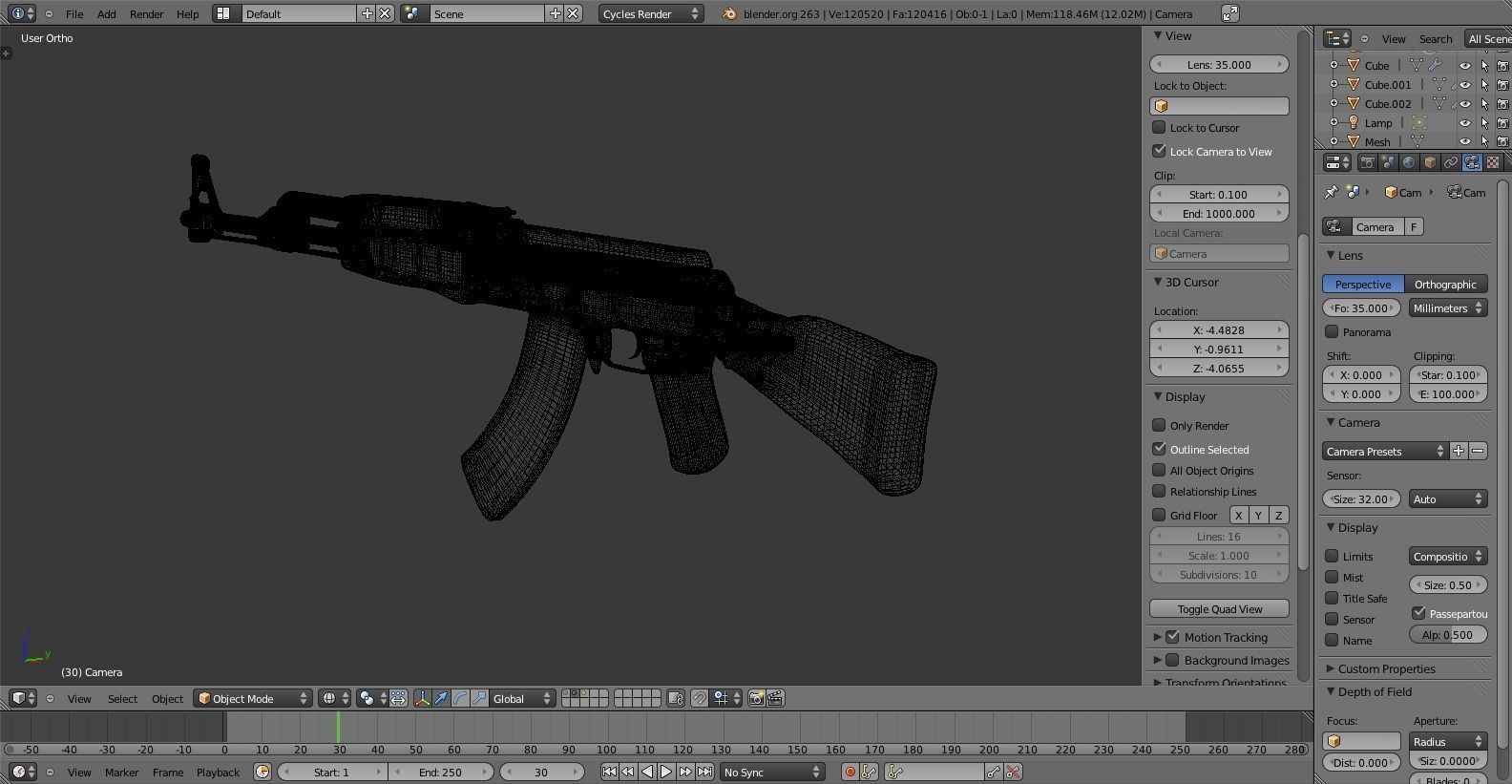 Mikhail Kalashnikov  AK-47 Low-poly 3D model_17