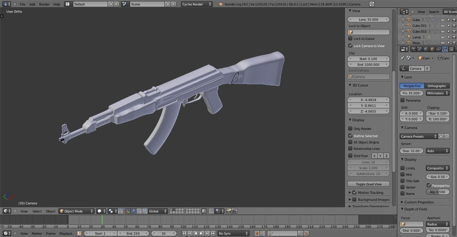 Mikhail Kalashnikov  AK-47 Low-poly 3D model_12