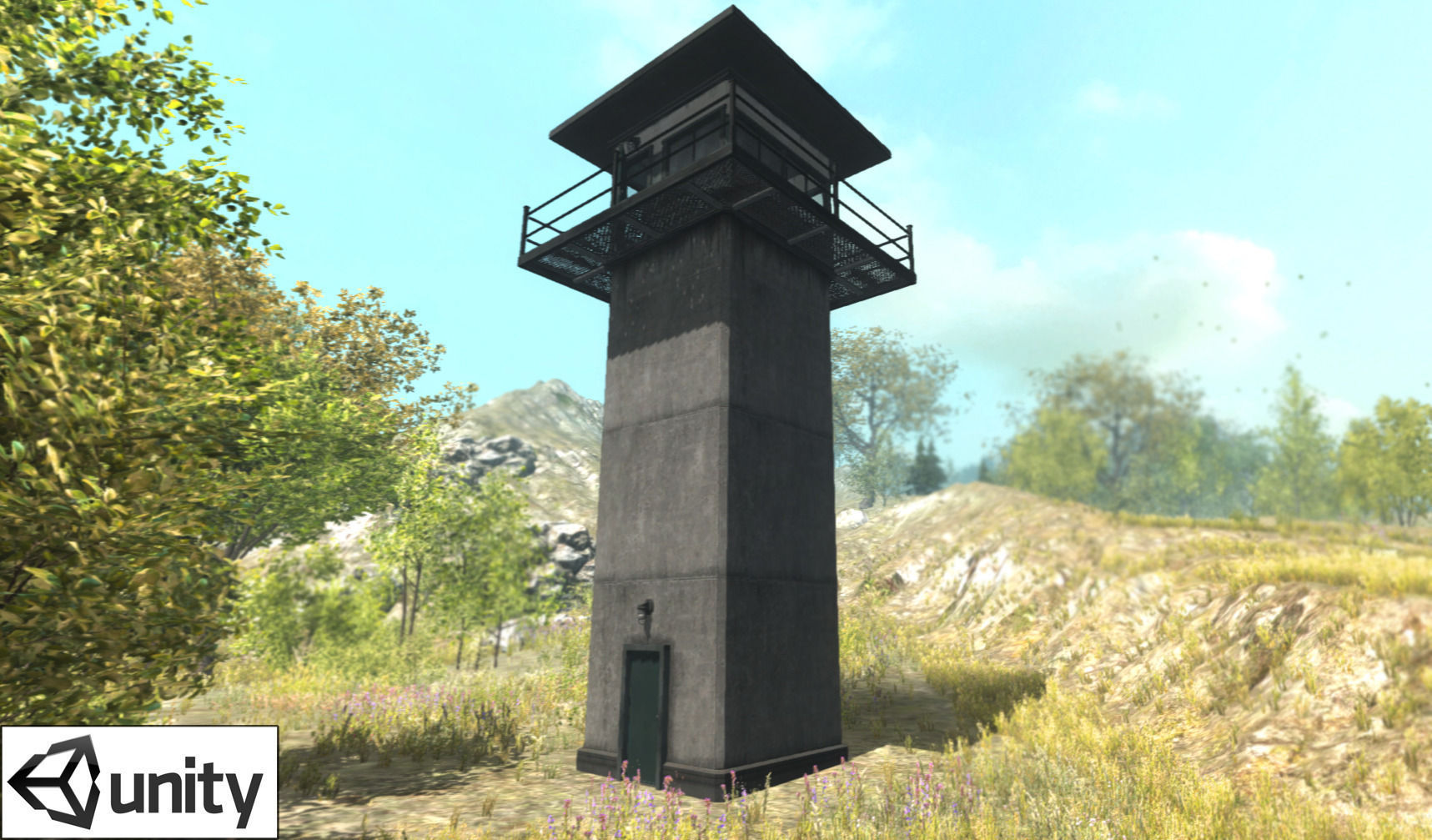 Prison Tower Low-poly 3D model_1