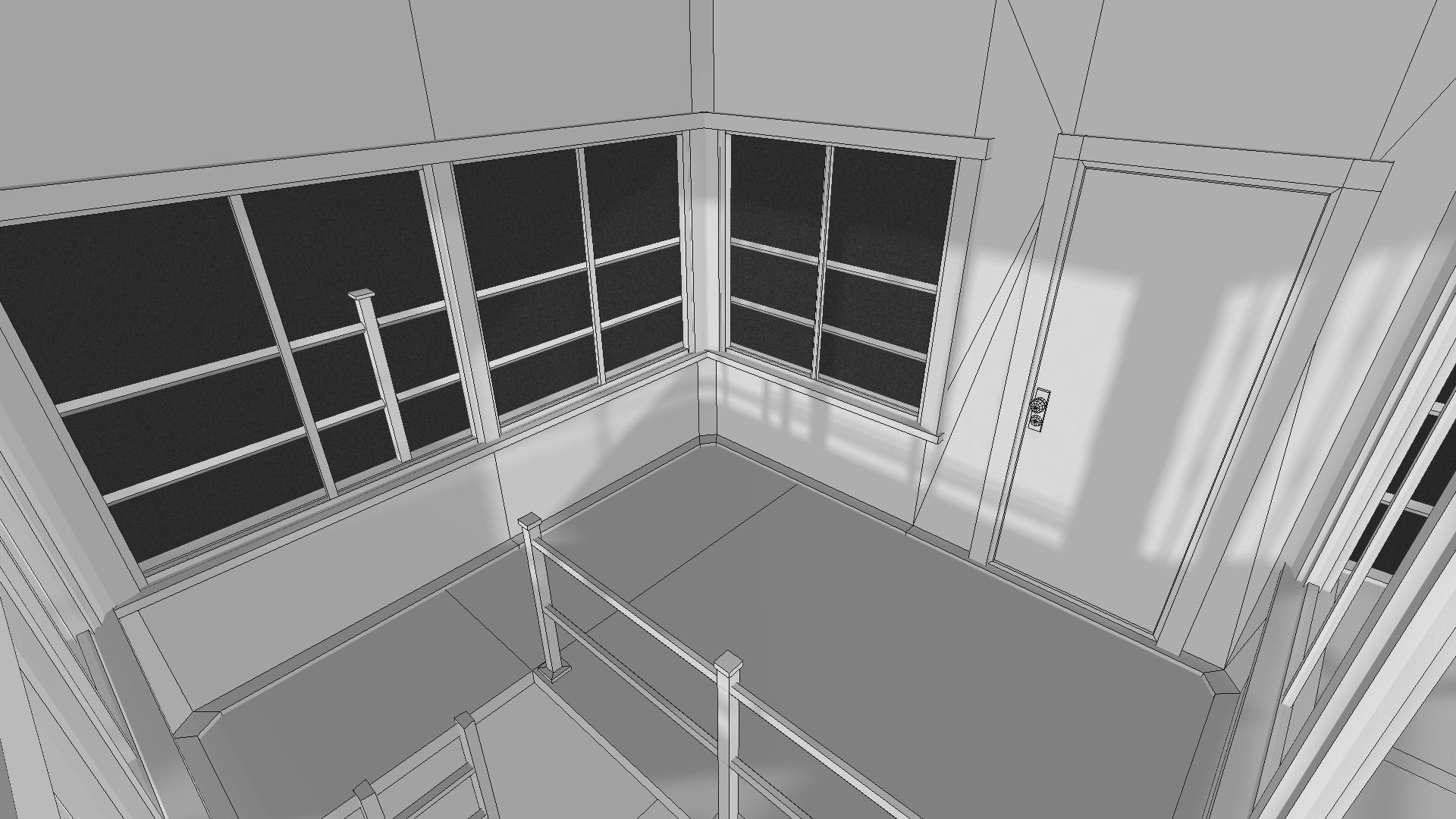 Prison Tower Low-poly 3D model_9