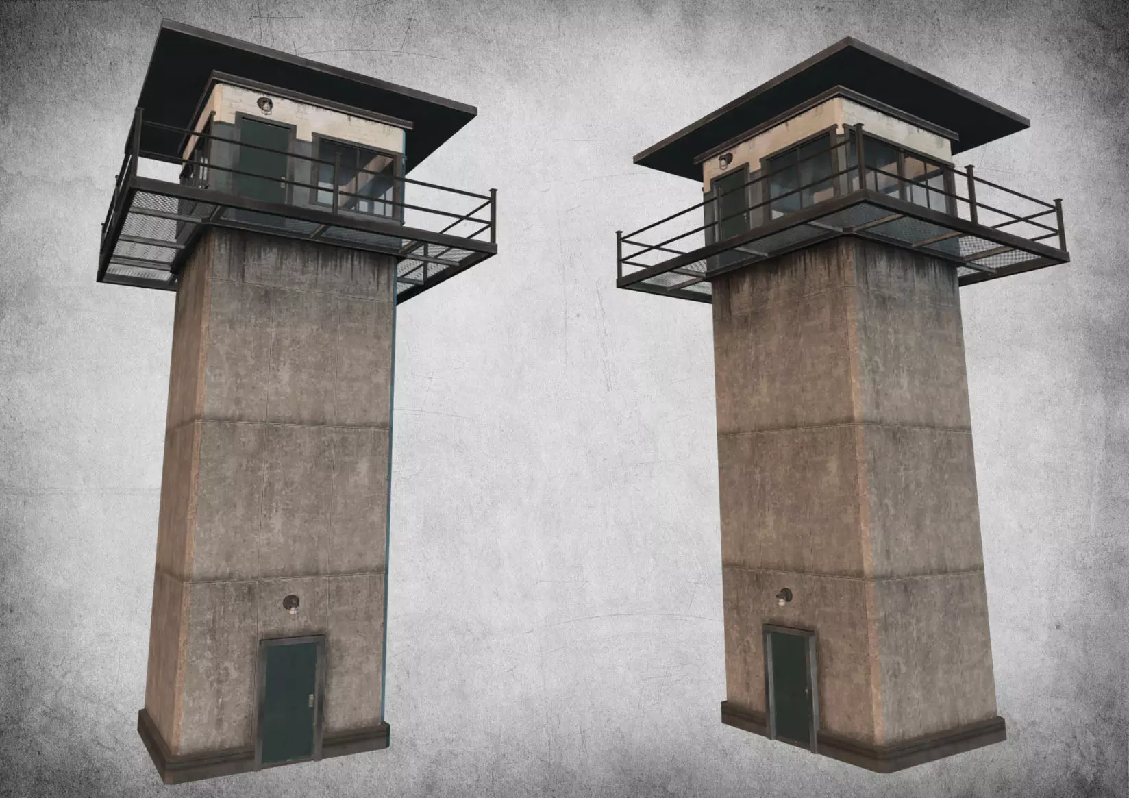 Prison Tower Low-poly 3D model_0