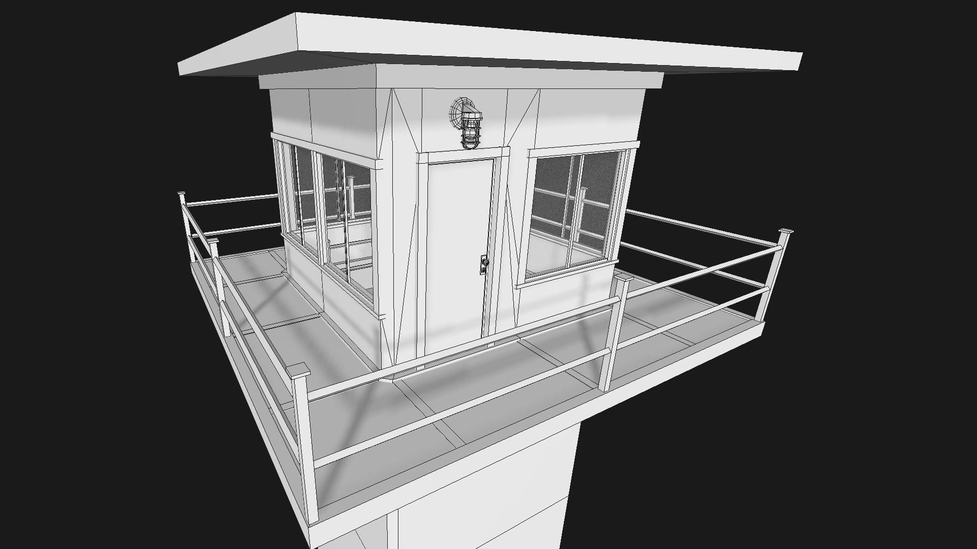 Prison Tower Low-poly 3D model_8