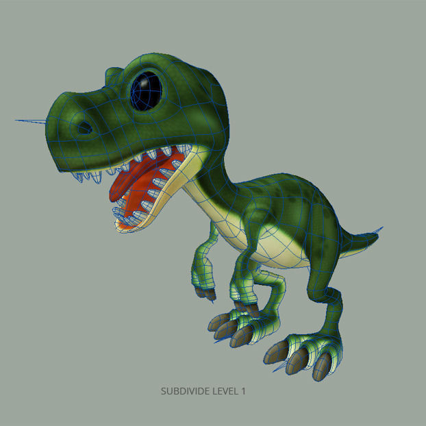 Cartoon  of dinosaurs  Low-poly 3D model_4