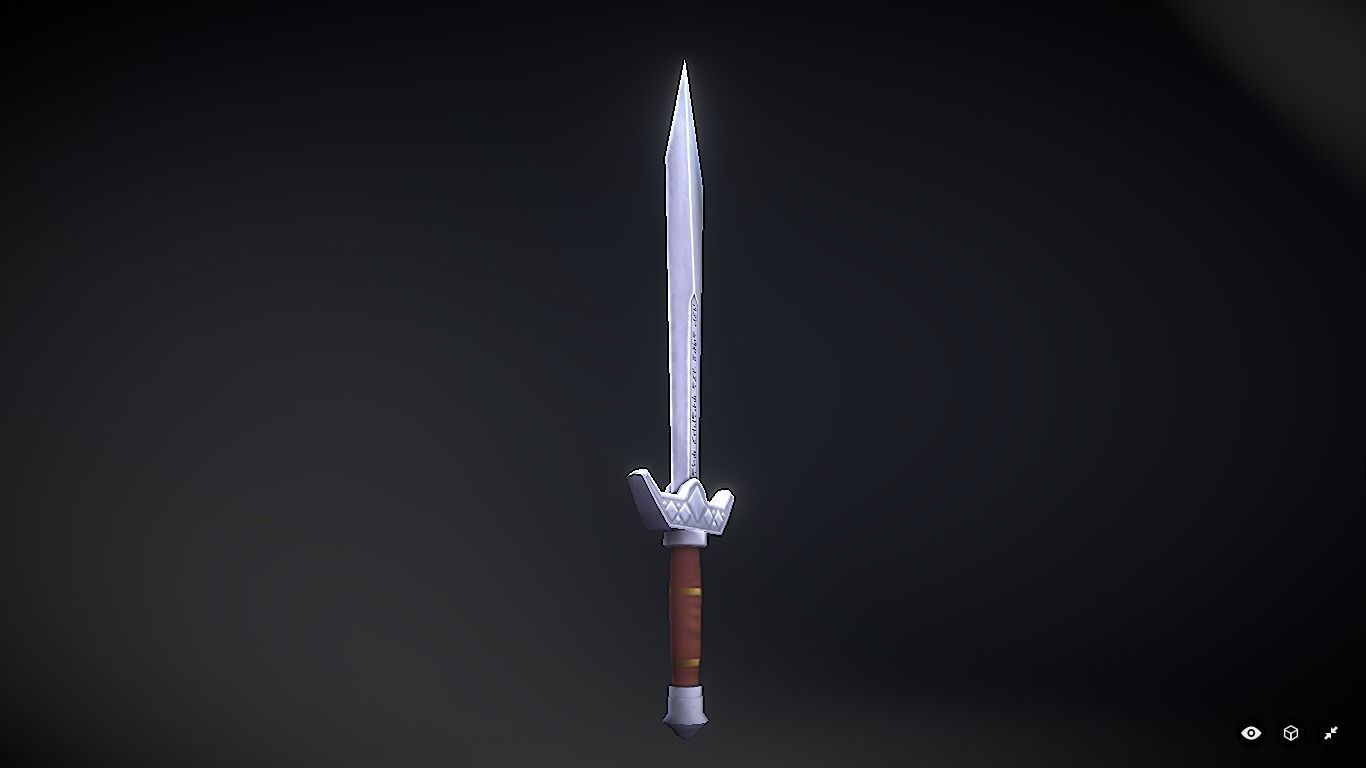 Runic Sword hand-painted asset Low-poly 3D model_2