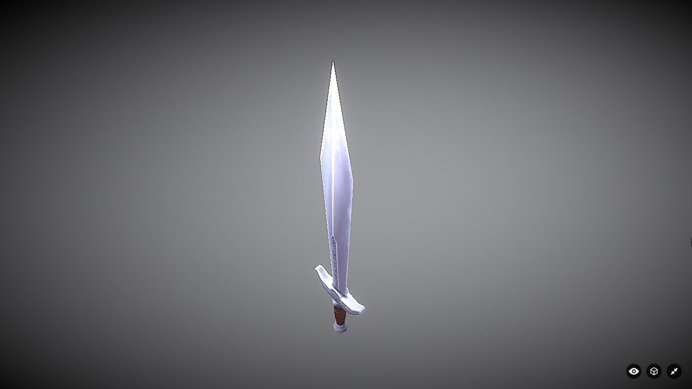 Runic Sword hand-painted asset Low-poly 3D model_1