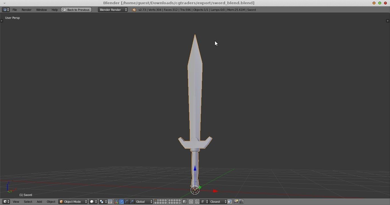 Runic Sword hand-painted asset Low-poly 3D model_4