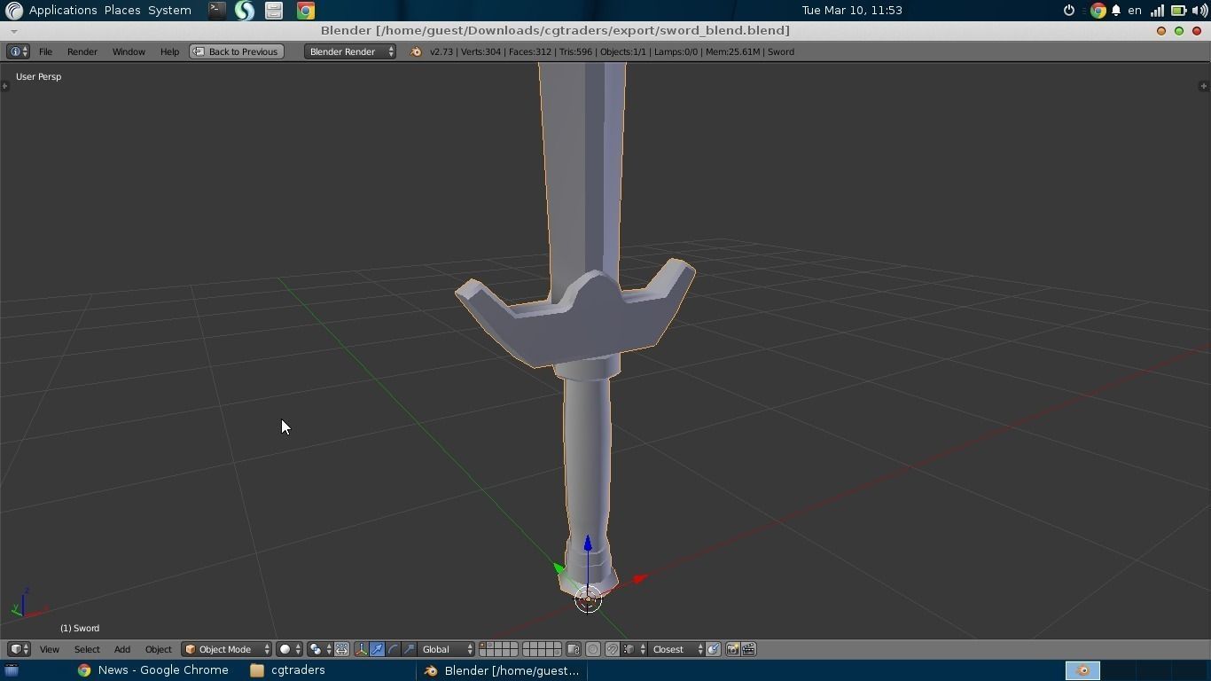 Runic Sword hand-painted asset Low-poly 3D model_5