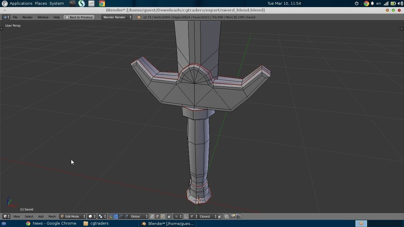Runic Sword hand-painted asset Low-poly 3D model_7