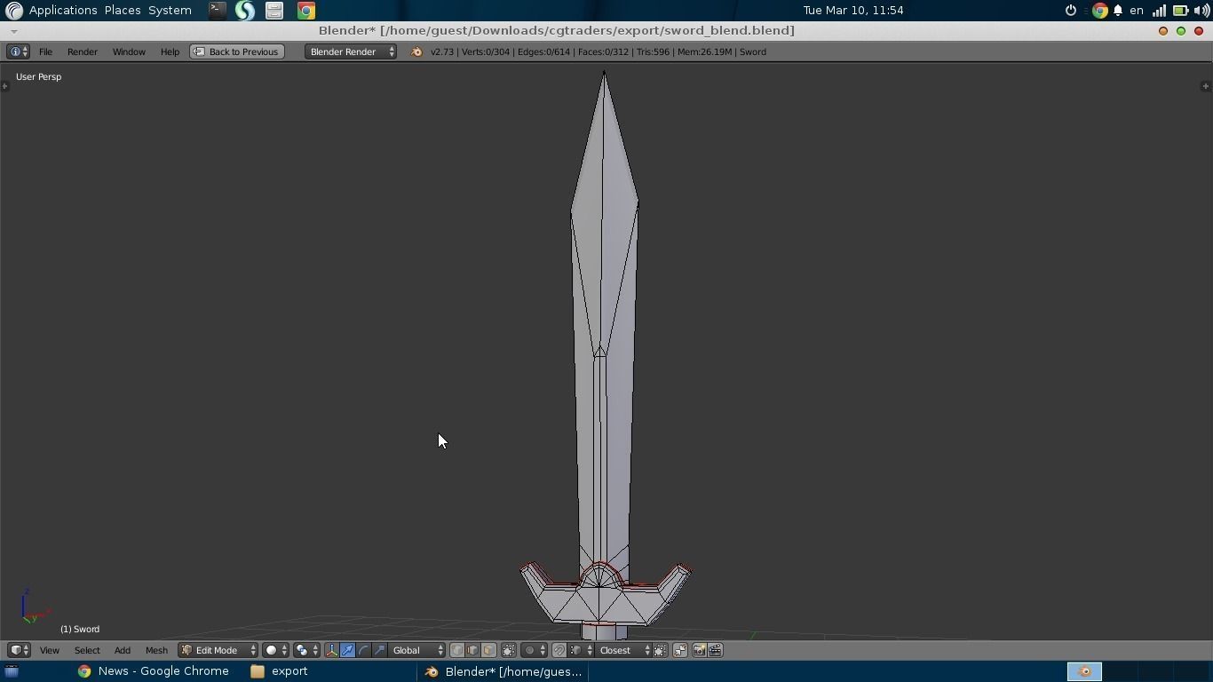 Runic Sword hand-painted asset Low-poly 3D model_6