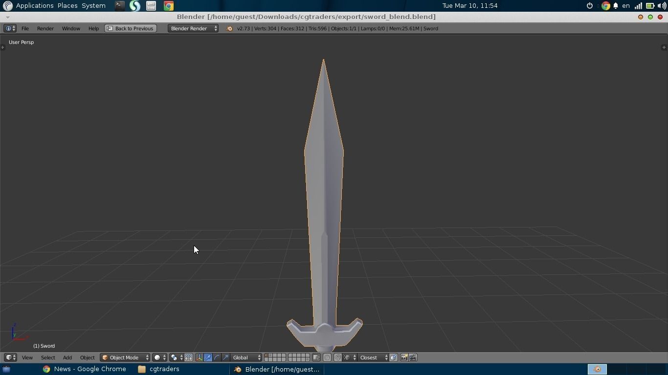 Runic Sword hand-painted asset Low-poly 3D model_3