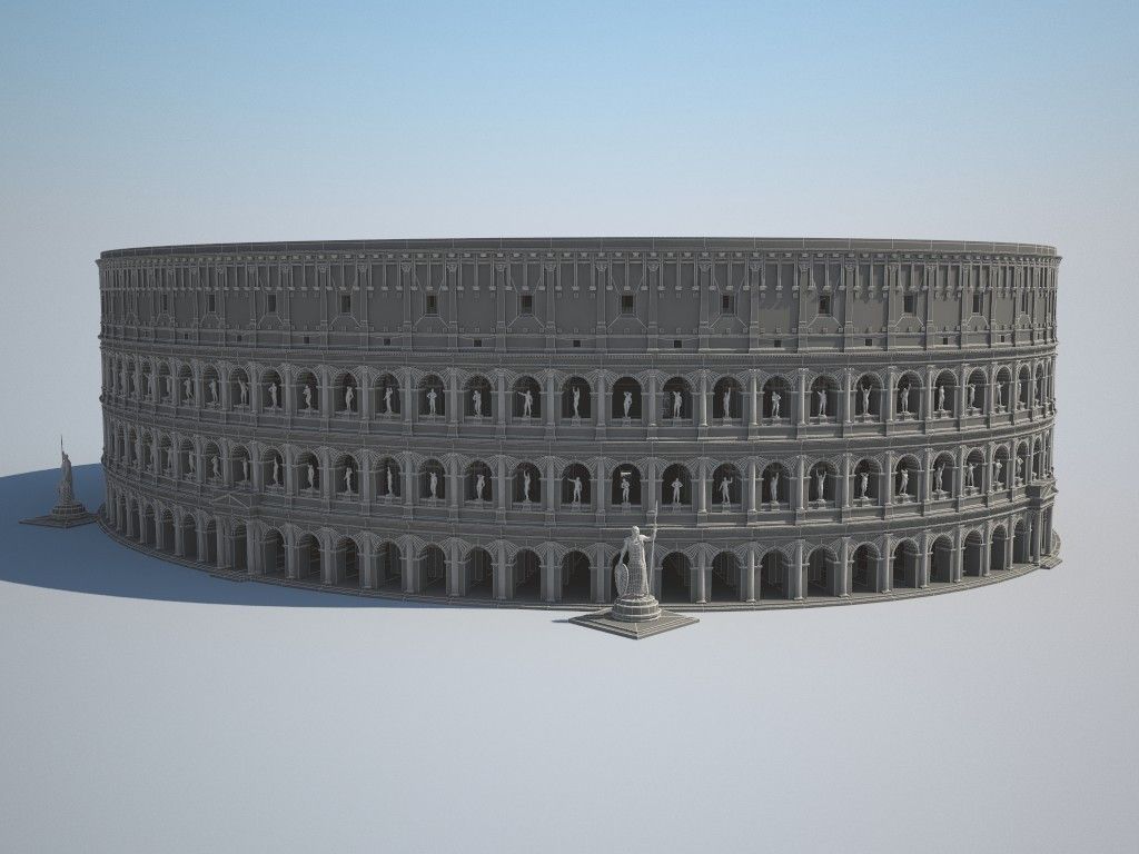 Colosseum New Undamaged 3D model_16