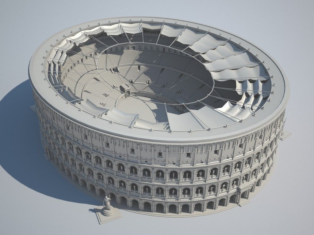 Colosseum New Undamaged 3D model_10