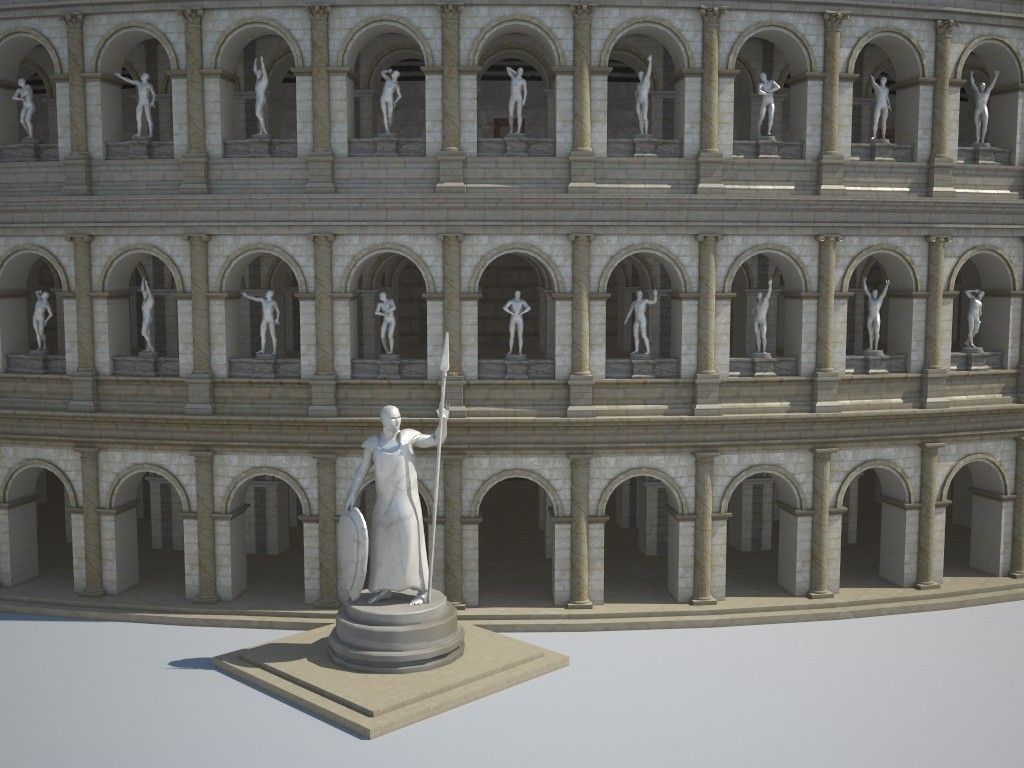 Colosseum New Undamaged 3D model_7
